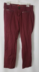 Womens-Anthropologie-Cartonnier-Charlie-Ankle-Pants-Size-8-Burgundy-Textured