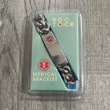 CLEARANCE Medical ID Stainless Steel Mens Unisex Chunky Link Bracelet W/ Decals