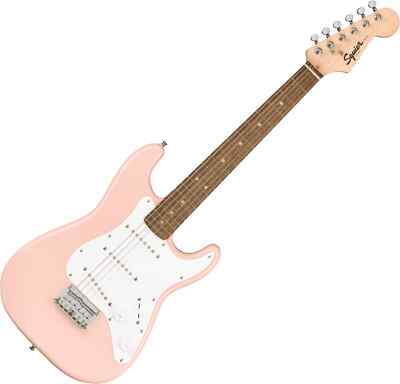 Squier Mini Stratocaster Shell Pink E-Gitarre Pappel Lorbeer Ahorn Single-Coil