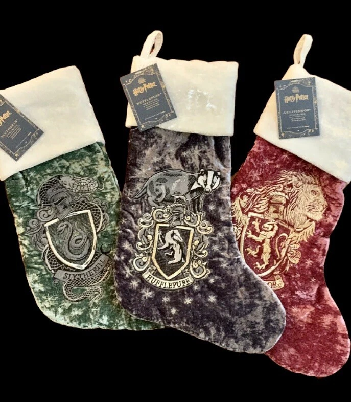 Pottery Barn TEEN Set/3 HARRY POTTER STOCKINGS Gryffindor Hufflepuff  Slytherin