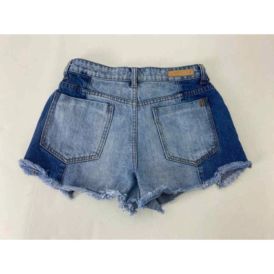 Pantalones Cortos Vaqueros Twee Tobi Dos Tonos Tiro Alto Y2K Twee Informales Grunge Talla 28 Foto 2 de 4