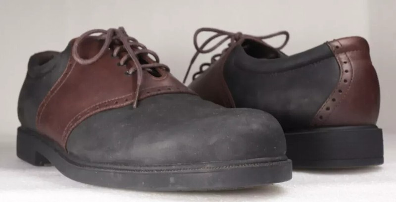 Men's Rockport Saddle Oxfords Black Brown Nubuck Leather NIB Size 11.5 US 46 EU