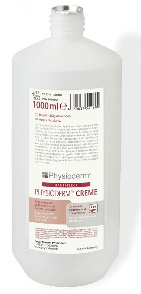 GREVEN 1000ml Physioderm Hautpflegecreme Creme Rundflasche Hautpflege