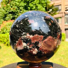 13.42LB  Natural Fireworks stone Sphere Quartz Crystal Ball Specimen Healing