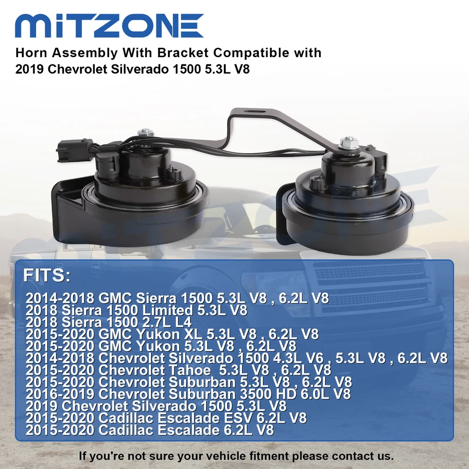 Cuerno de paso alto y bajo Mitzone con soporte para Escalade Suburban Tahoe Yukon Foto 3 de 4