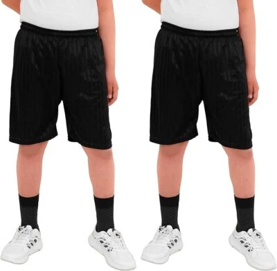 BAHOB 2 Pack Boys Girls Shadow Stripe Gym Sports Football Games School PE Shorts