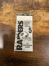 1994 Oakland Raiders VS saints ticket 24-19 TIm Brown 2 TDS
