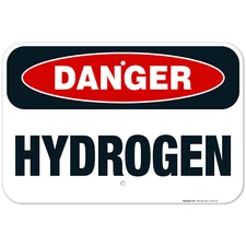 Danger Hydrogen Sign, OSHA Danger Sign,