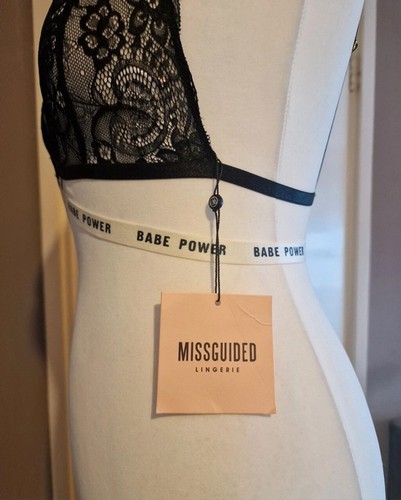 Missguided babe power black lace strappy harness bralette bra - 8 - Picture 8 of 10