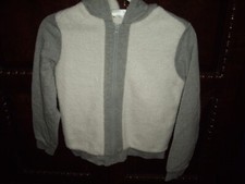 T8 EUC Girls Size 140 10 Hanna Andersson Sherpa and Gray Cotton Hooded Jacket