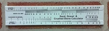 Sand, Gravel & Crushed Stone Calculator Slide Ruler Made In USA!!! 