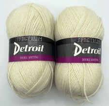 Lot of 2 Skeins Spectrum Detroit Double Knitting Cream Yarn - Made in England