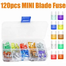 120pcs MINI Blade Fuse Assortment Auto Car Motorcycle SUV FUSES Kit APM ATM