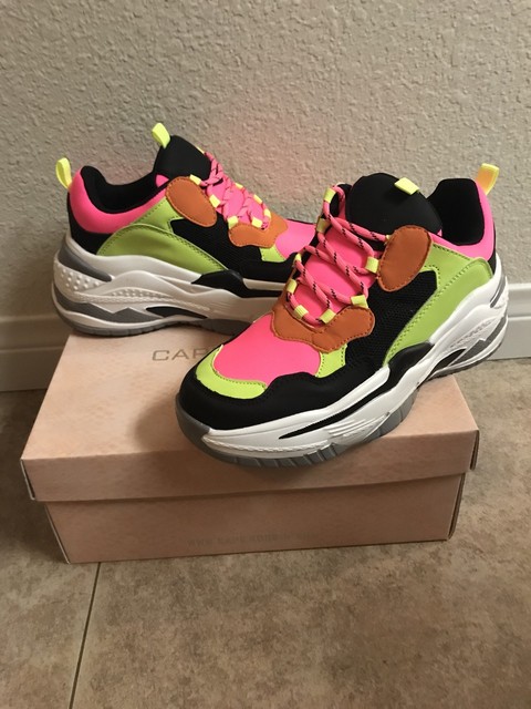 neon color sneakers
