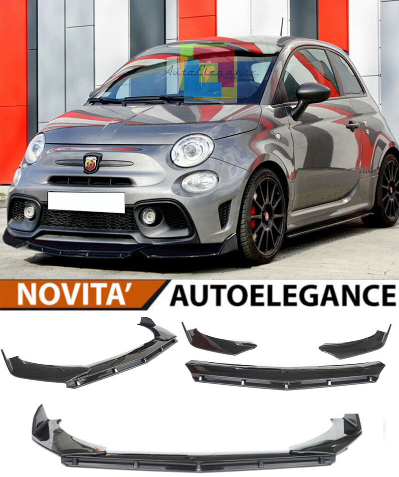 SPLITTER FIAT 500 ABARTH LIP NERO LUCIDO SOTTO PARAURTI ABS 0037