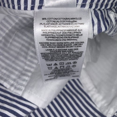 Brooks Brothers Womens Pants 8 Blue Seersucker Summer Coastal Beach Preppy - Picture 11 of 11