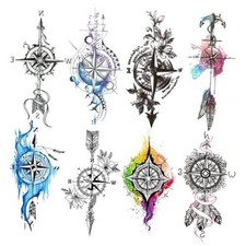 8 Sheets 3D Black Realistic Temporary Tattoos for Men Women Adults, XQB-38