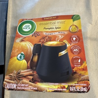 Air Wick Essential Mist Starter Kit (Diffuser + Refill) Pumpkin Spice Fall Scent