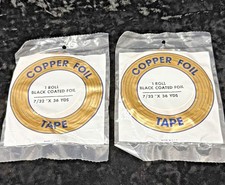 2 Rolls Black Coated Copper Foil Tape for Stained Glass - 7/32" x 36 YDS USA