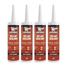 Self Leveling RV Lap Sealant White 10 oz 4 Pack Waterproof Roof Sealer Vents