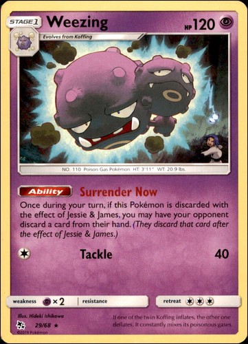 Pokemon - Weezing #29/68 - Hidden Fates Rare