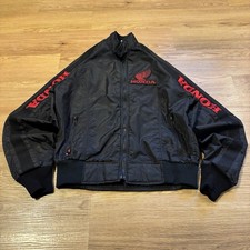 Vintage Hondaline Honda Motorcycle Cafe Racer Jacket Black Nylon 70-80s *READ*