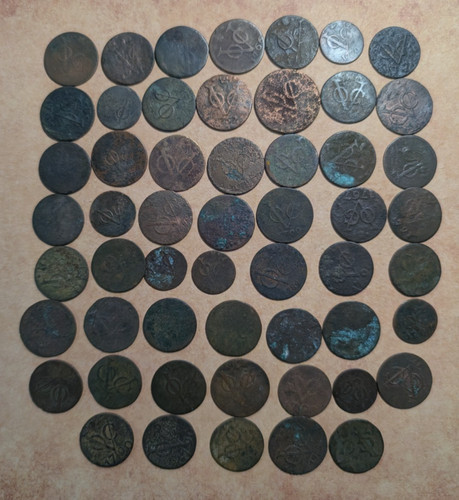 1740 - 1790 New York Penny 1 - 1/2 Duit Dutch East India Company VOC 1 coin