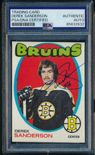 1971-72 TOPPS #65 DEREK SANDERSON signed auto PSA/DNA crisp blue sharpie