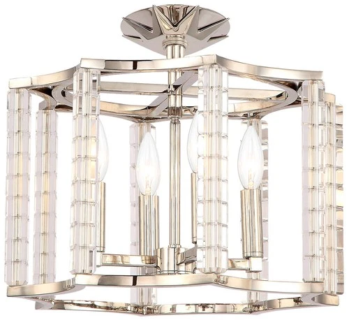 Crystorama Carson 16" Wide Polished Nickel Ceiling Light - Picture 2 of 8