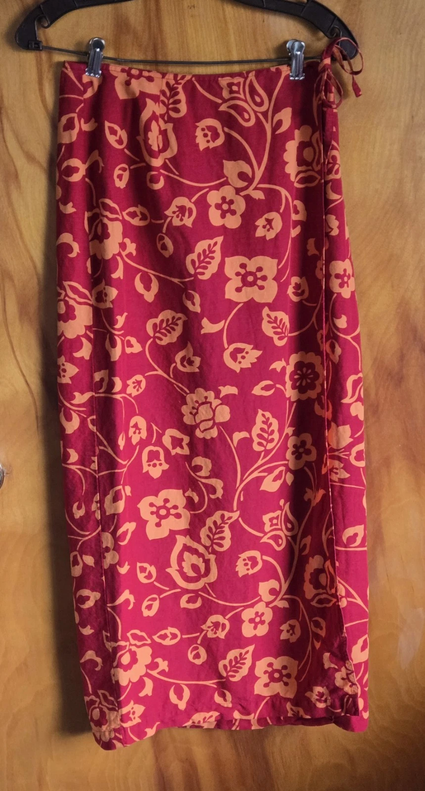 Vintage Jones New York Linen Tropical Print Wrap Skirt Sz 4