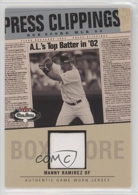 2003 Fleer Box Score Press Clippings Jerseys Manny Ramirez #MR-PC 0y9m