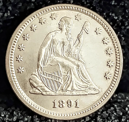 1891 Seated Liberty Quarter MS ++ In Grade 100% Original Carson City Mint