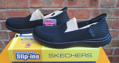 Slip Ins Skechers On The Go Flex Serene Damen-Sneaker schwarz waschbar UK 5 neu im Karton