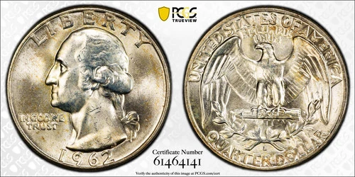 1962-D Washington Quarter PCGS MS65