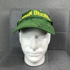 John Deere Hat Cap Snap Back Youth Green Black Mesh Trucker Equipment 1837 Logo