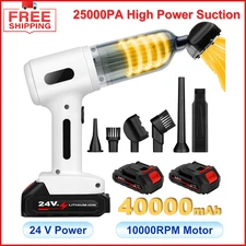 4000 mAh Battery High Power Handheld Car Vacuum Cleaner, 25000PA Powerful Car