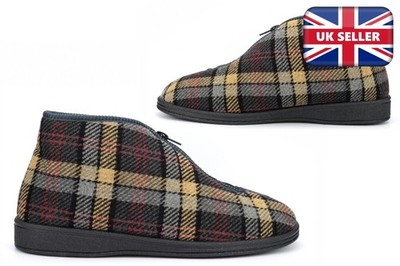 Herren Stiefel Hausschuhe Knöchelpantoffeln Bootie Hausschuhe Slipper Boots Reißverschluss (schmale Passform)
