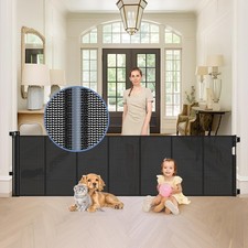 Reinforced 90 Inch Retractable Baby Gates Extra Wide Baby Gate with Reinforced S