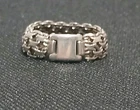 Vintage Milor Sterling Silver Chain Ring Flexable Band Italy 925 Size 9.5 Belt