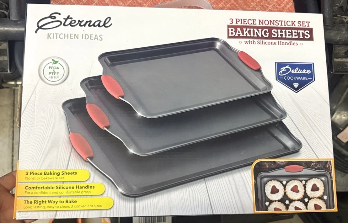 Classic Cuisine Baking Pans 3 Piece Nonstick Cookie Sheet Set - Black
Opens in a new window or tab
