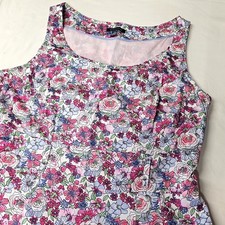 Tommy Hilfiger Floral Dress Womens 12 Multicolor Sleeveless Cotton A-Line