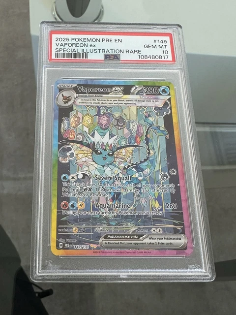 Pokemon Prismatic Evolutions Vaporeon ex #149/131 PSA 10 Gem Mint