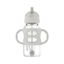 Milestones Wide-Neck Sippy Straw Bottle with 100 Silicone Handles and Weight...