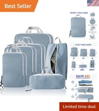 6 Set Compression Packing Cubes for Travel - Compressible, Lightweight