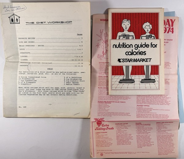 Folleto de dieta efímero Star Market 1984 vintage para calorías