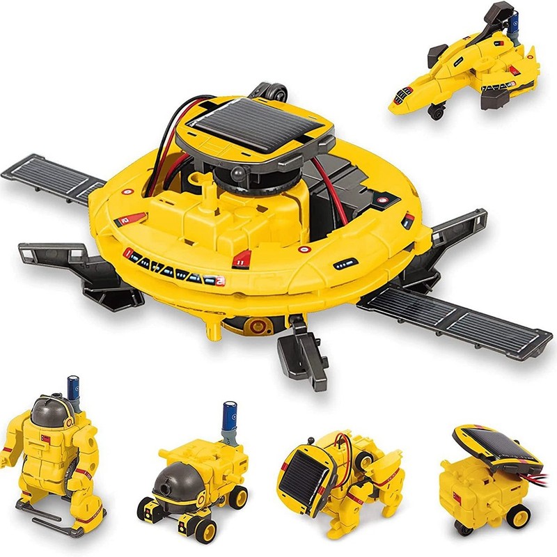 6-in-1 Solar Rechargeable Space Fleet Robot Kit Educational STEM Toy for Kids