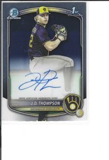 J.D.THOMPSON 2025 BOWMAN CHROME DRAFT AUTOGRAPHED 1ST CARD
