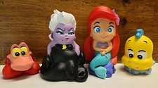 Disney Little Mermaid Bath Beach Toys Set of 4 Ariel Ursula Flounder  Sebastian