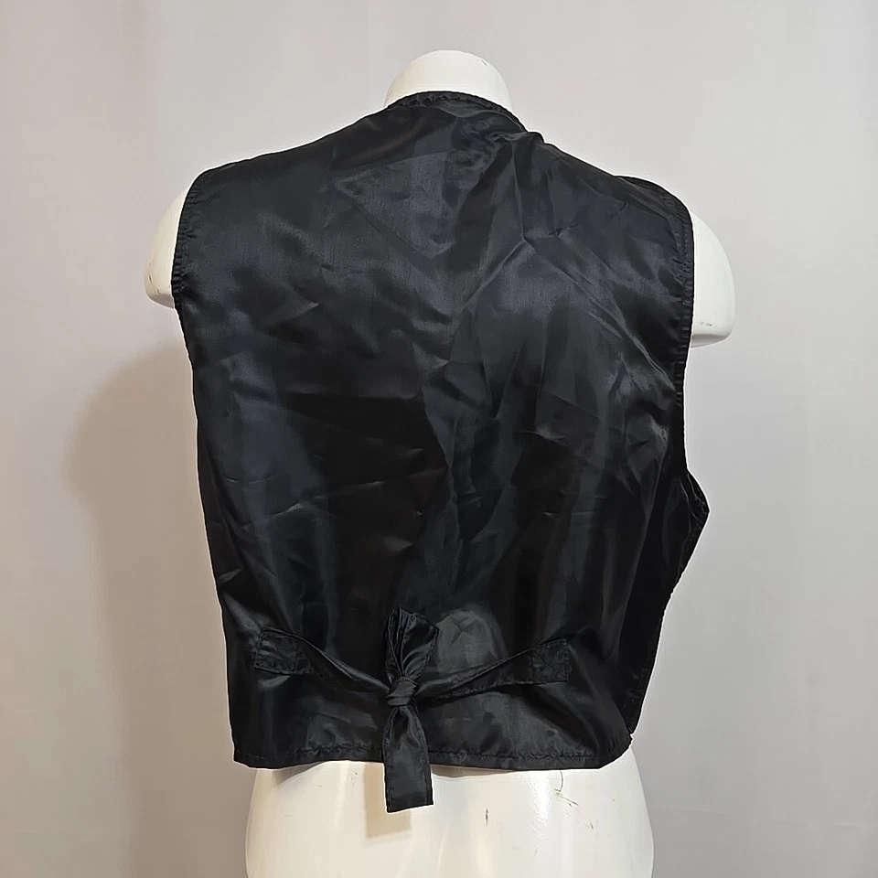 Chaleco de Gamuza Mickey Mouse Cuero Genuino Negro Talla M/L Chaleco Bordado Foto 4 de 4