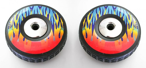 Coppia (2) Ruote Passeggino Telecomando Triciclo/Triciclo Bambini (190mm X 65mm) - Fiamma - Foto 1 di 4